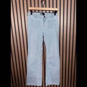 The Kooples Jeans 25 Womens Blue Pin Striped Front Pocket Bootcut Denim Low Rise